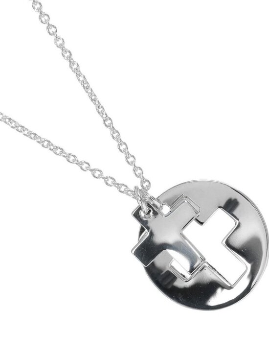 Tiffany & Co. Jewelry - TIFFANY&Co. Stencil Cross Necklace Silver925 3.18g Women